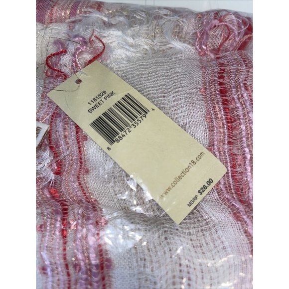 Collection 18 Ice Dainty Open Weave Slub Scarf Sweet Pink Retail $28.00 - Picture 5 of 7